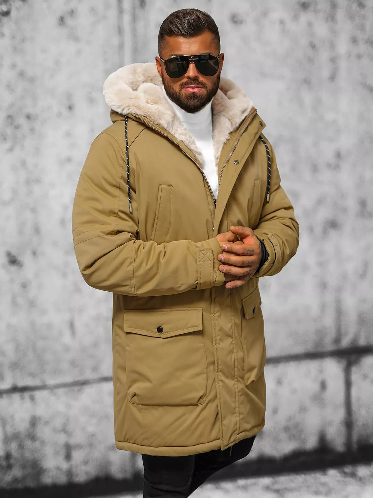 Men's brown winter jacket Zolo