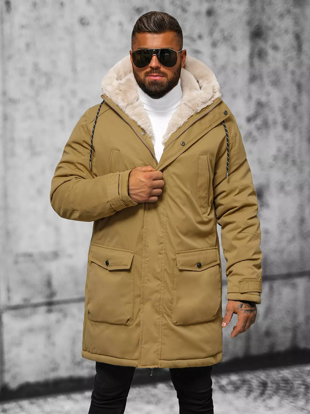 Men's brown winter jacket Zolo