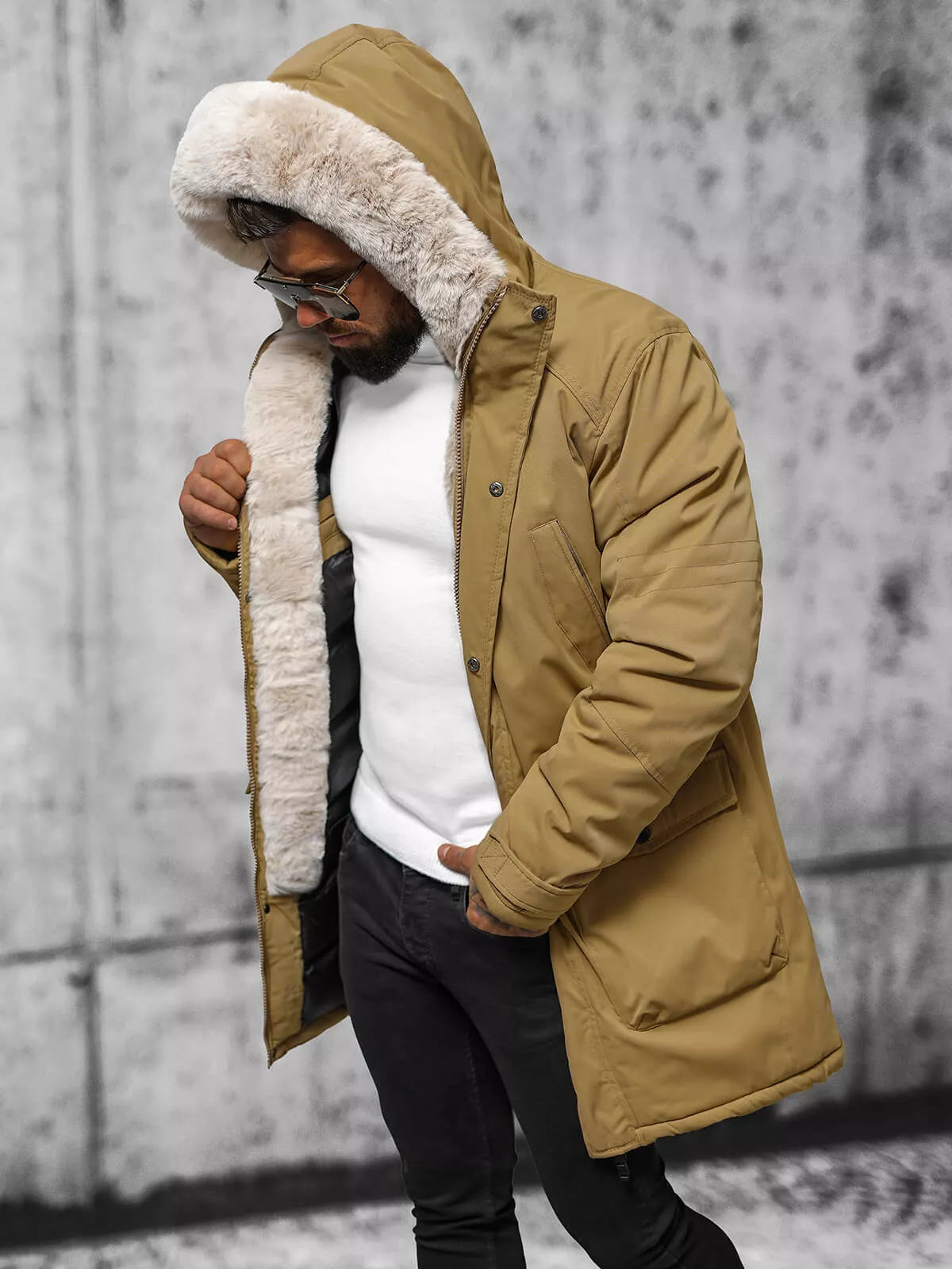 Men's brown winter jacket Zolo