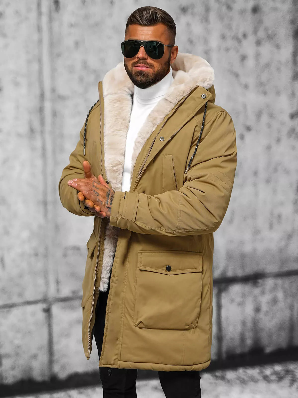 Men's brown winter jacket Zolo
