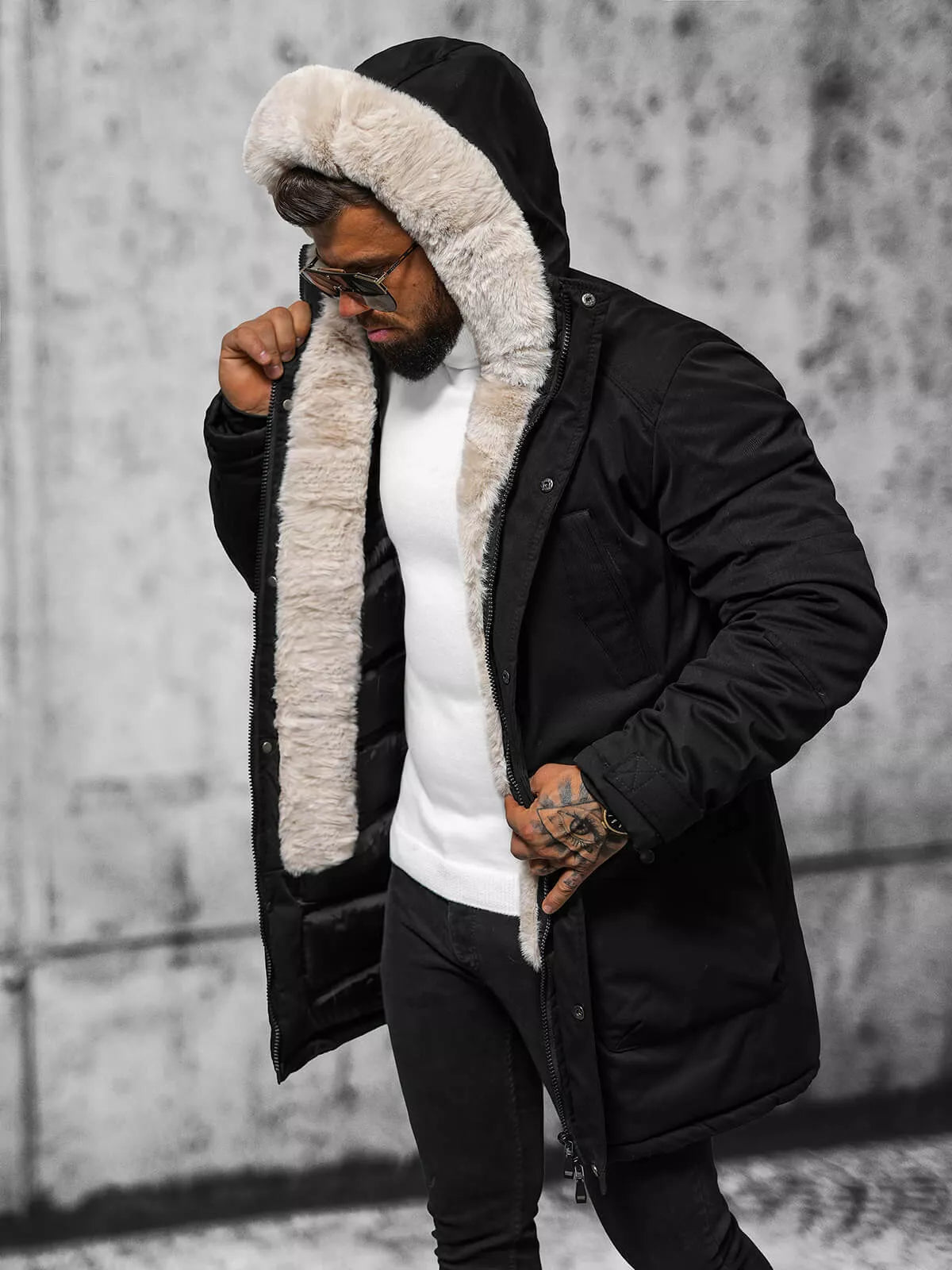 Men's black winter jacket Zolo