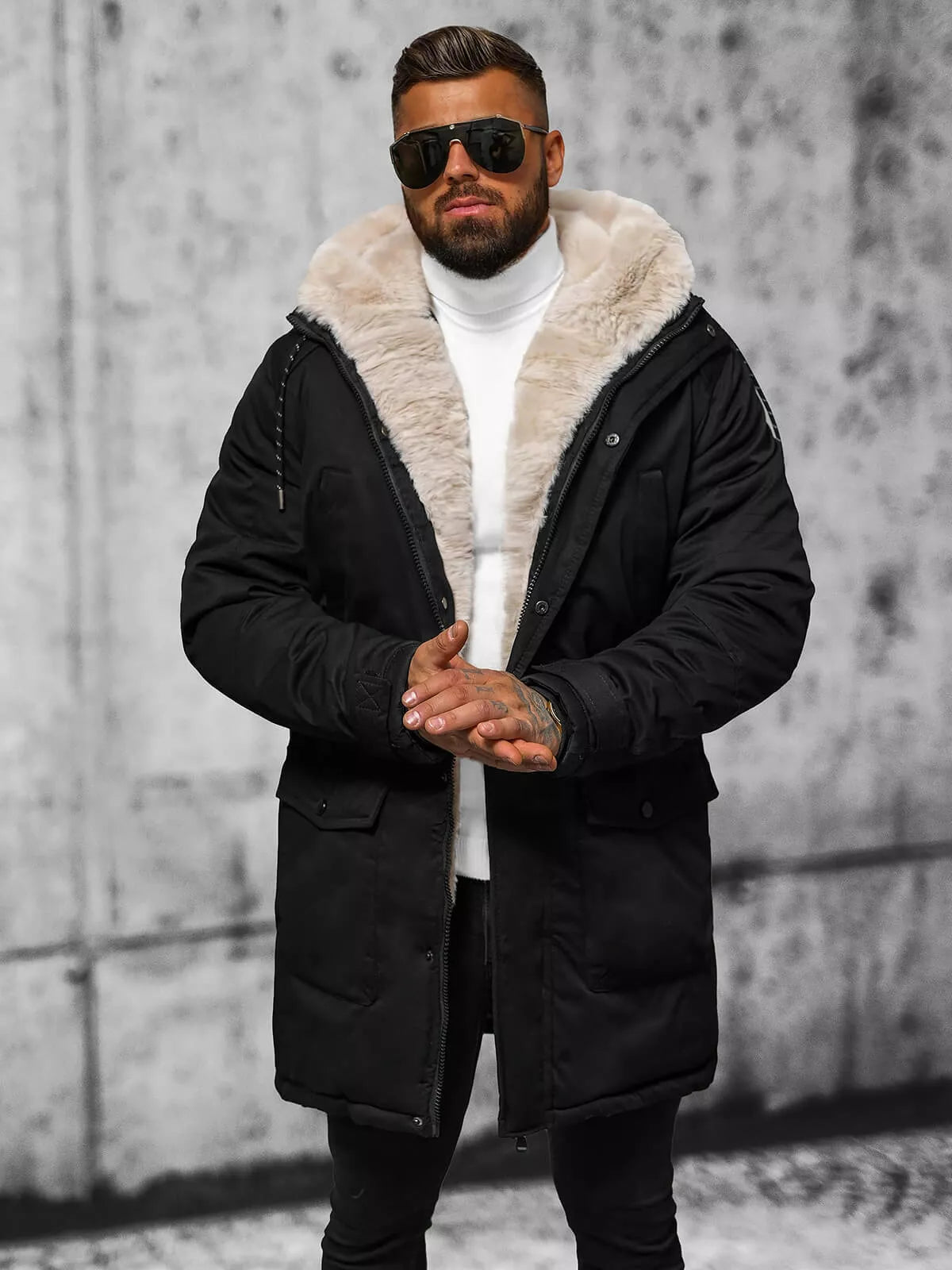 Men's black winter jacket Zolo