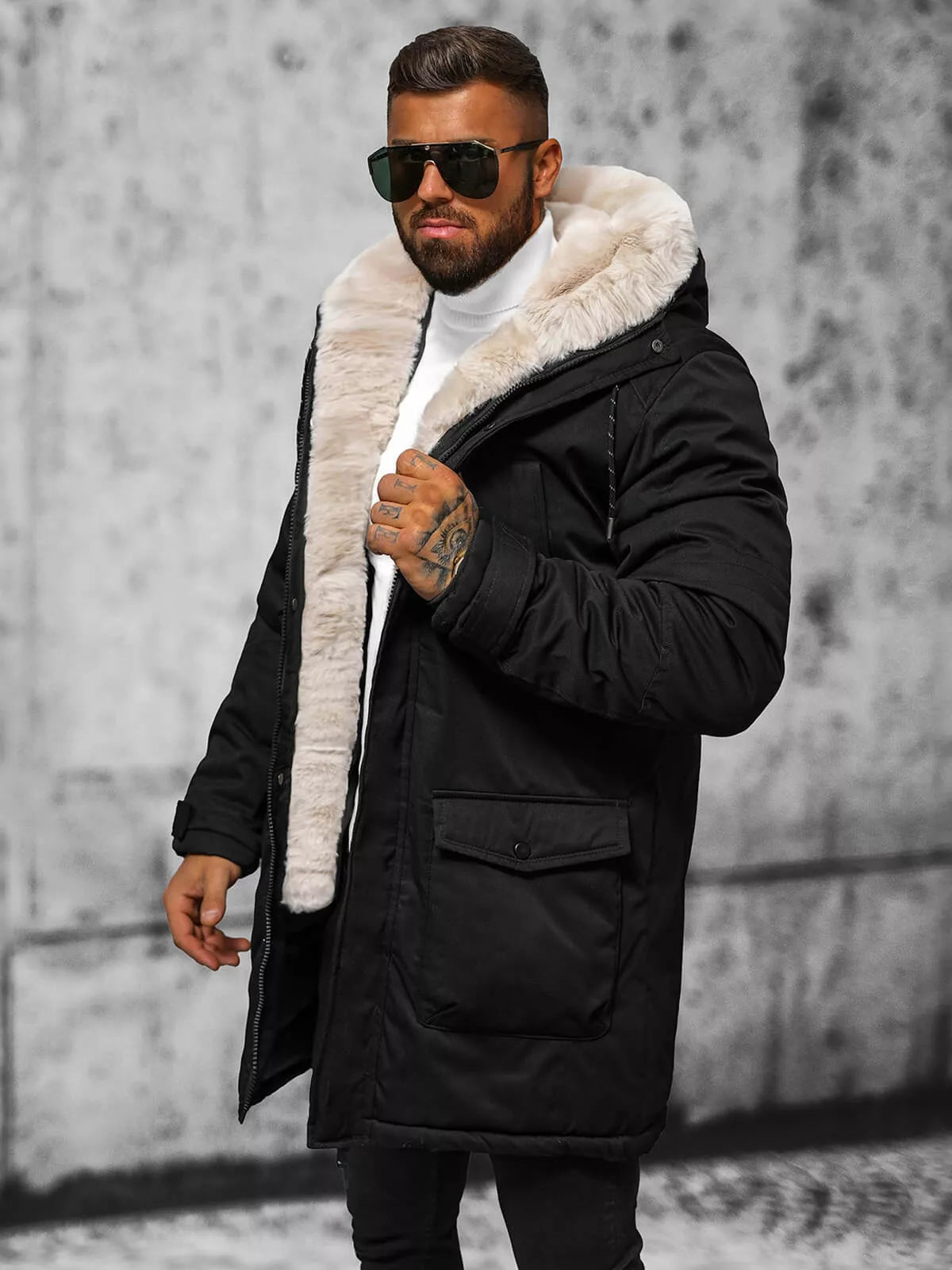 Men's black winter jacket Zolo