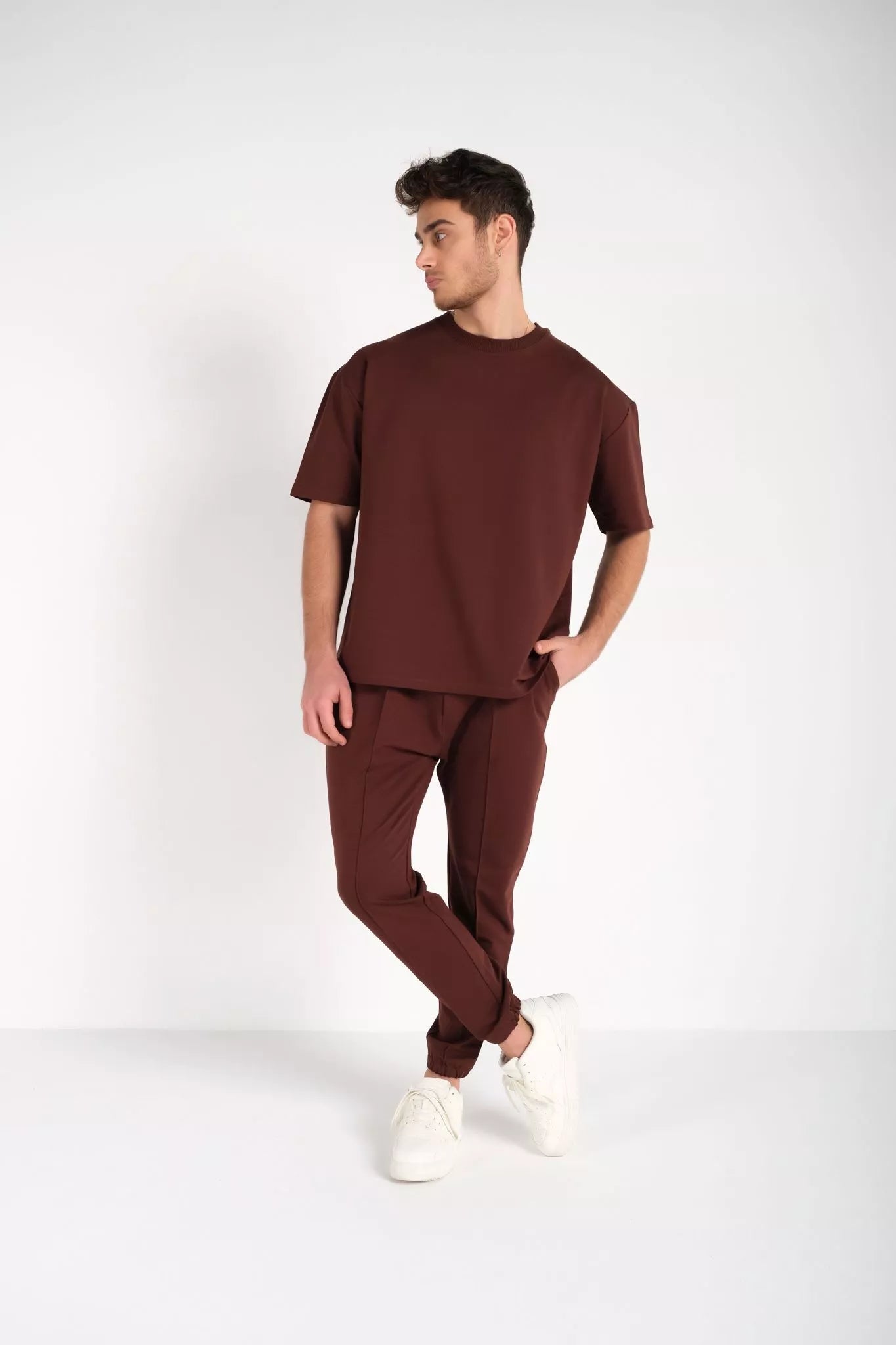 Men's brown SumerTop suit.