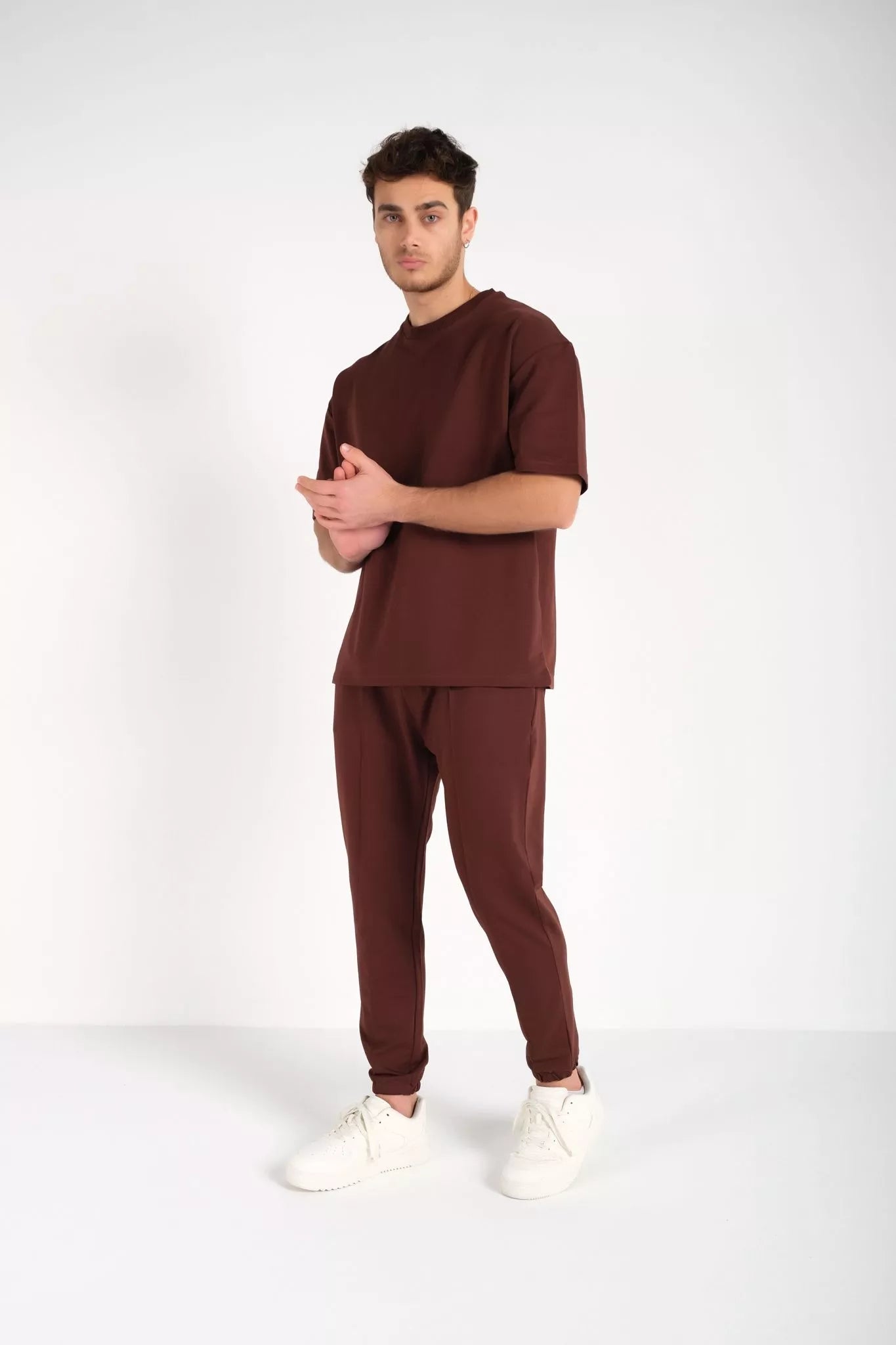 Men's brown SumerTop suit.