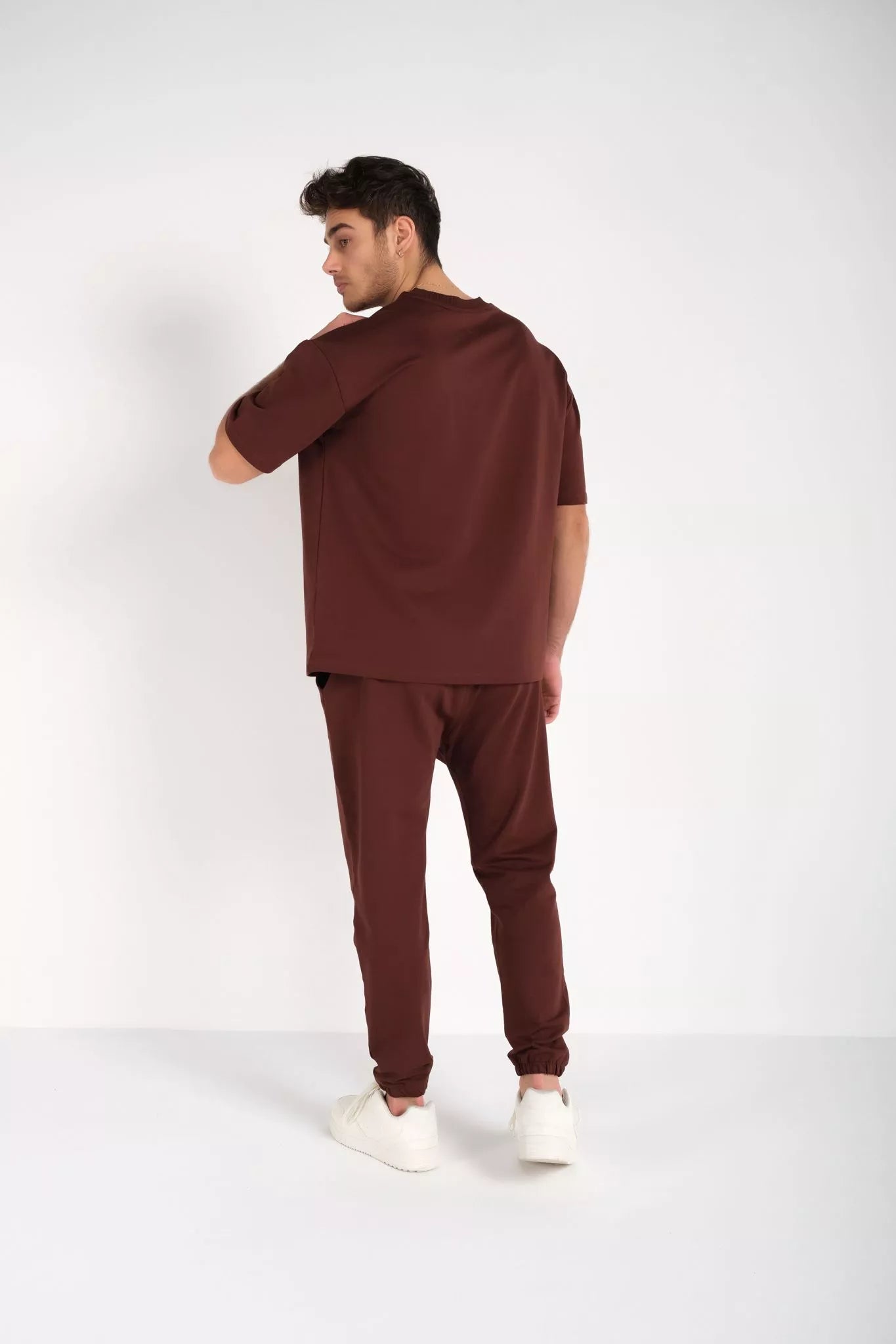 Men's brown SumerTop suit.