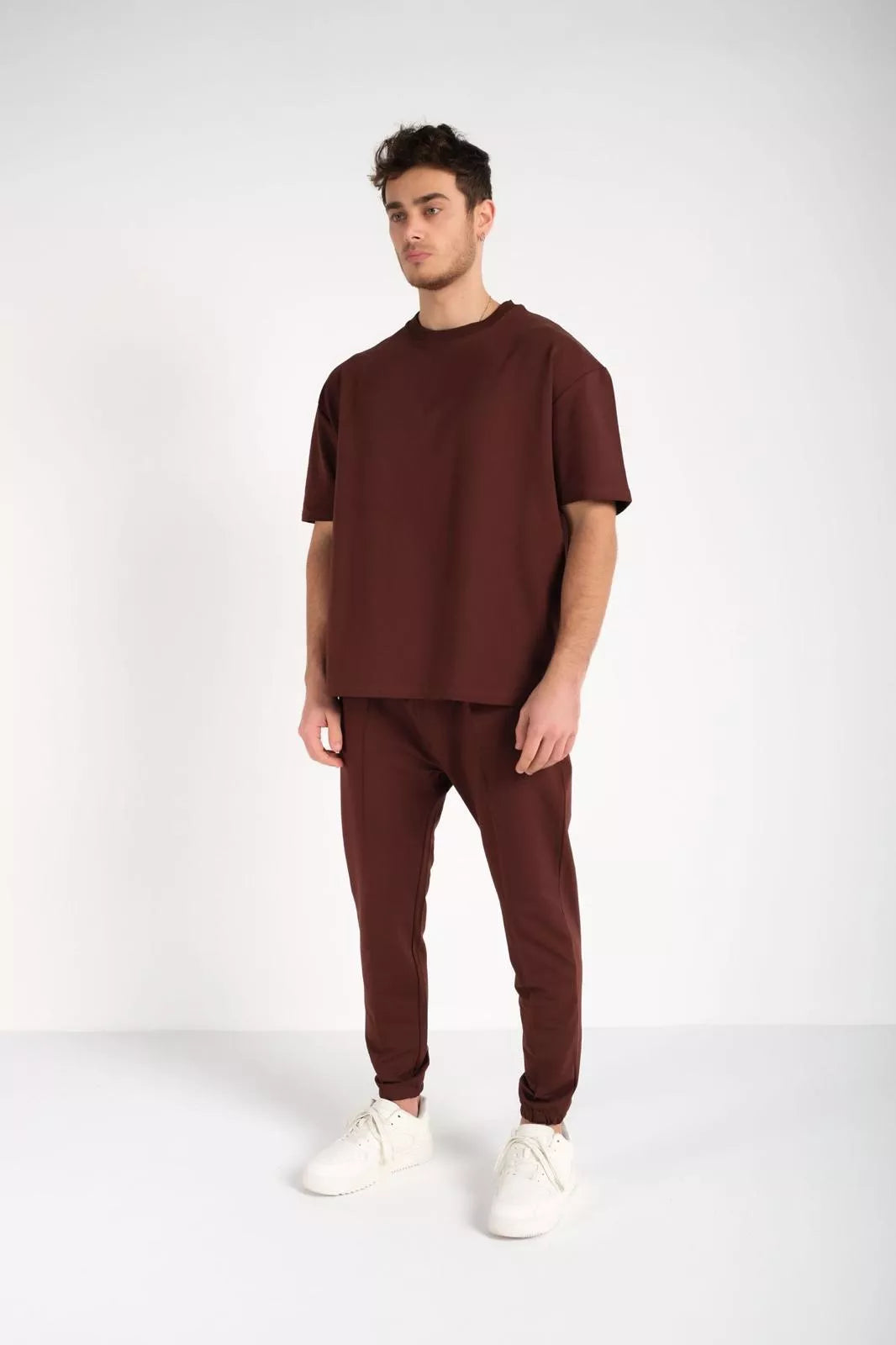 Men's brown SumerTop suit.