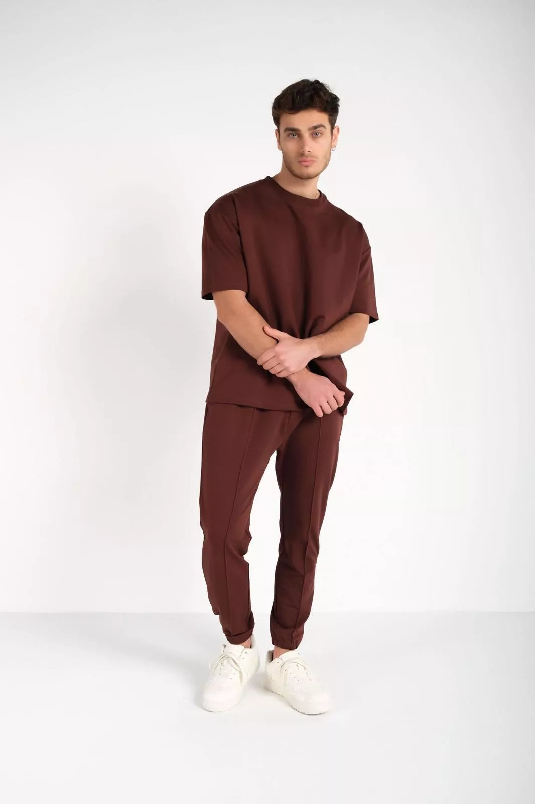 Men's brown SumerTop suit.