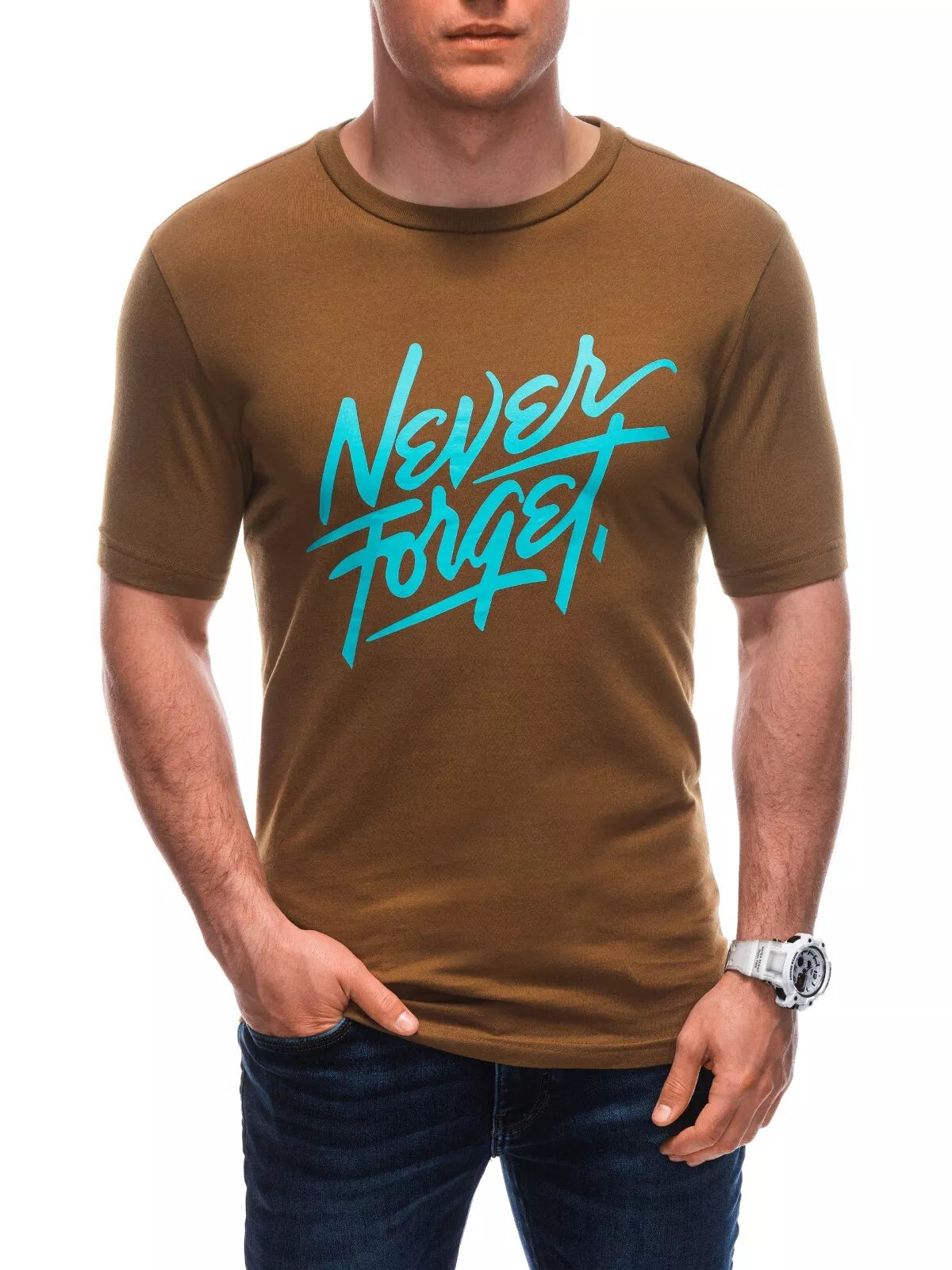 Men's brown T-shirt Forget