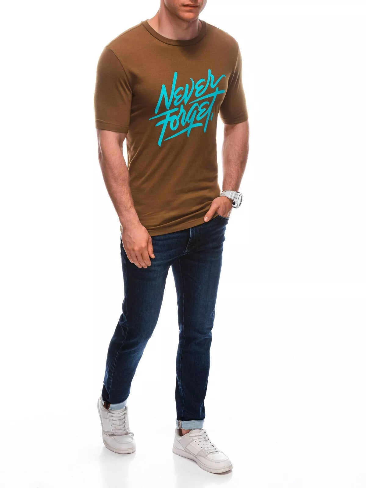 Men's brown T-shirt Forget