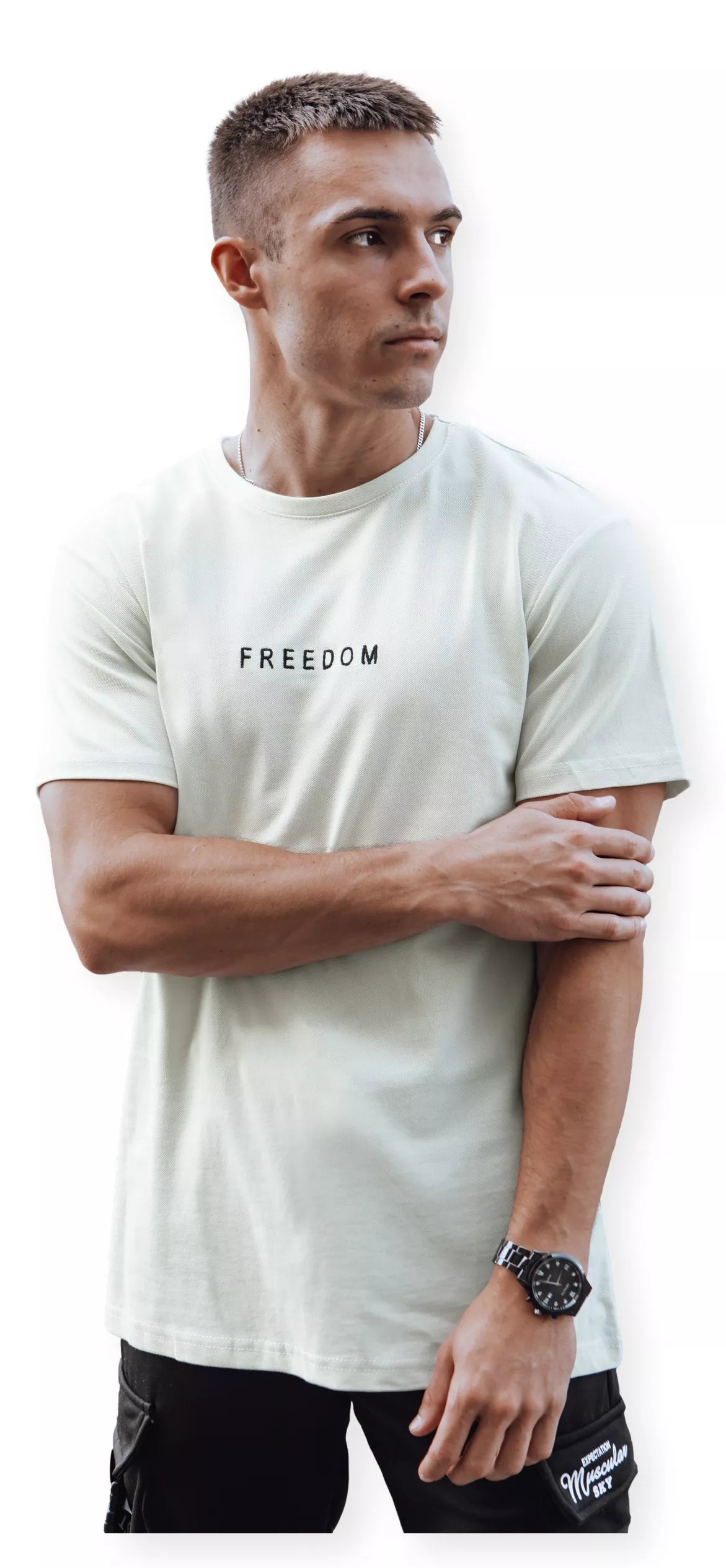 Brown men's Freedom T-shirt