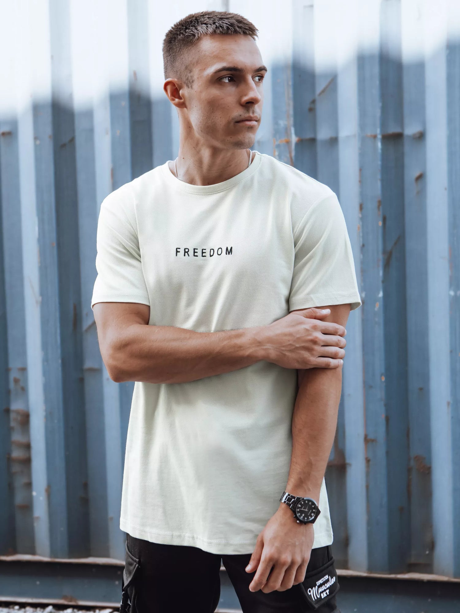 Brown men's Freedom T-shirt