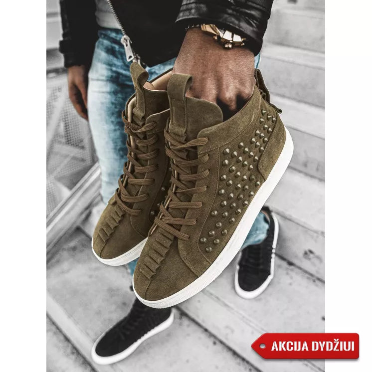 : Men's khaki sporty style boots Derol