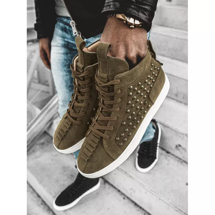 : Men's khaki sporty style boots Derol