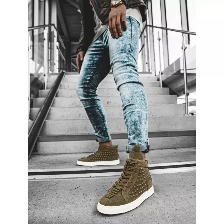 : Men's khaki sporty style boots Derol