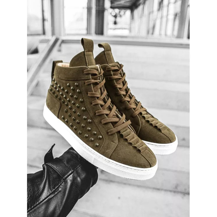 : Men's khaki sporty style boots Derol