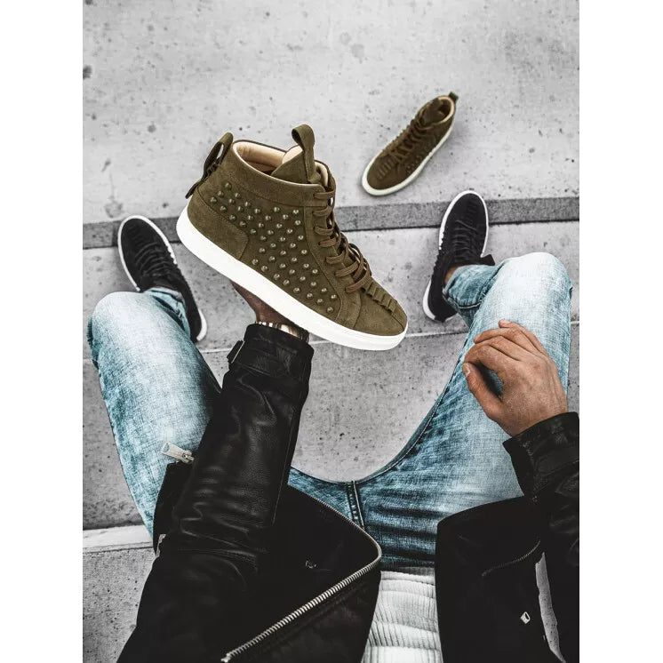 : Men's khaki sporty style boots Derol