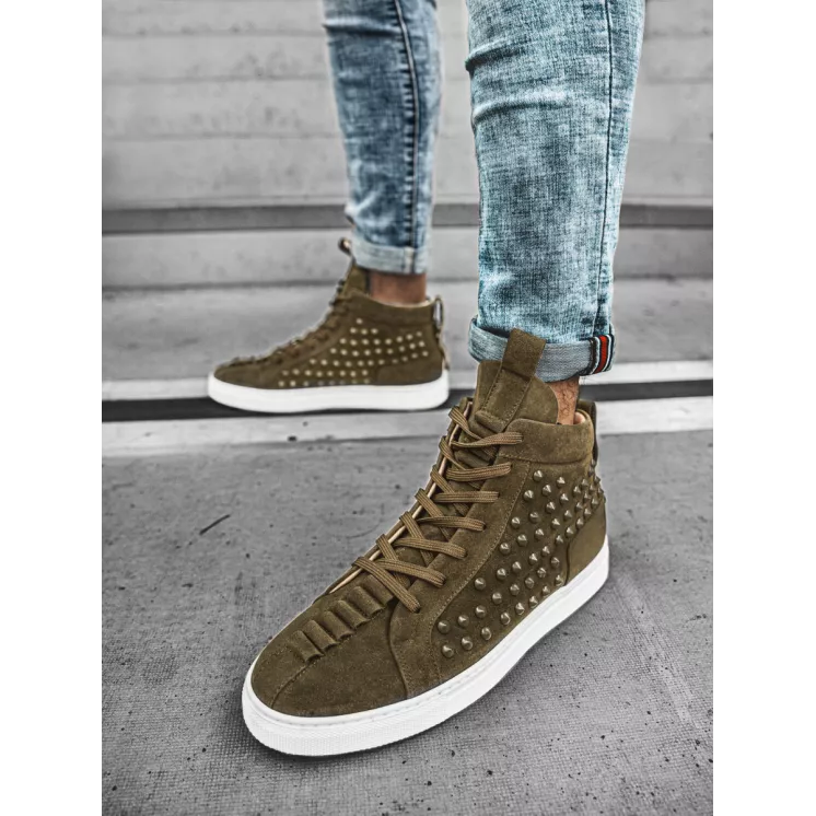 : Men's khaki sporty style boots Derol