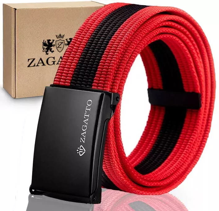 Men's two-tone fabric belt with buckle Sponto