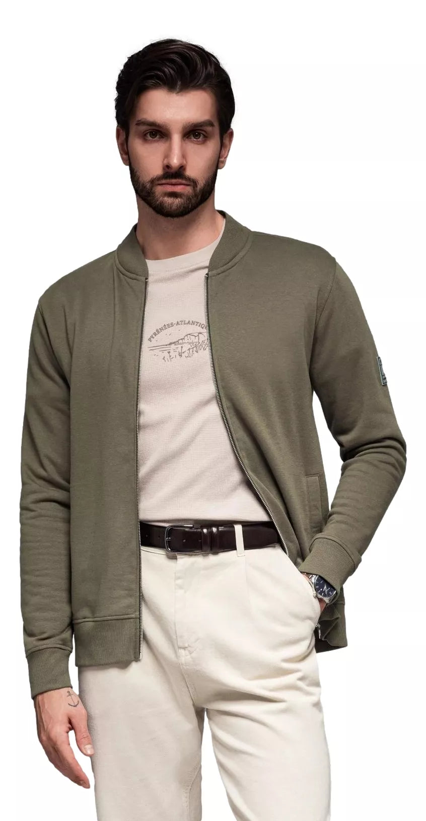 Men's khaki sweater Korn