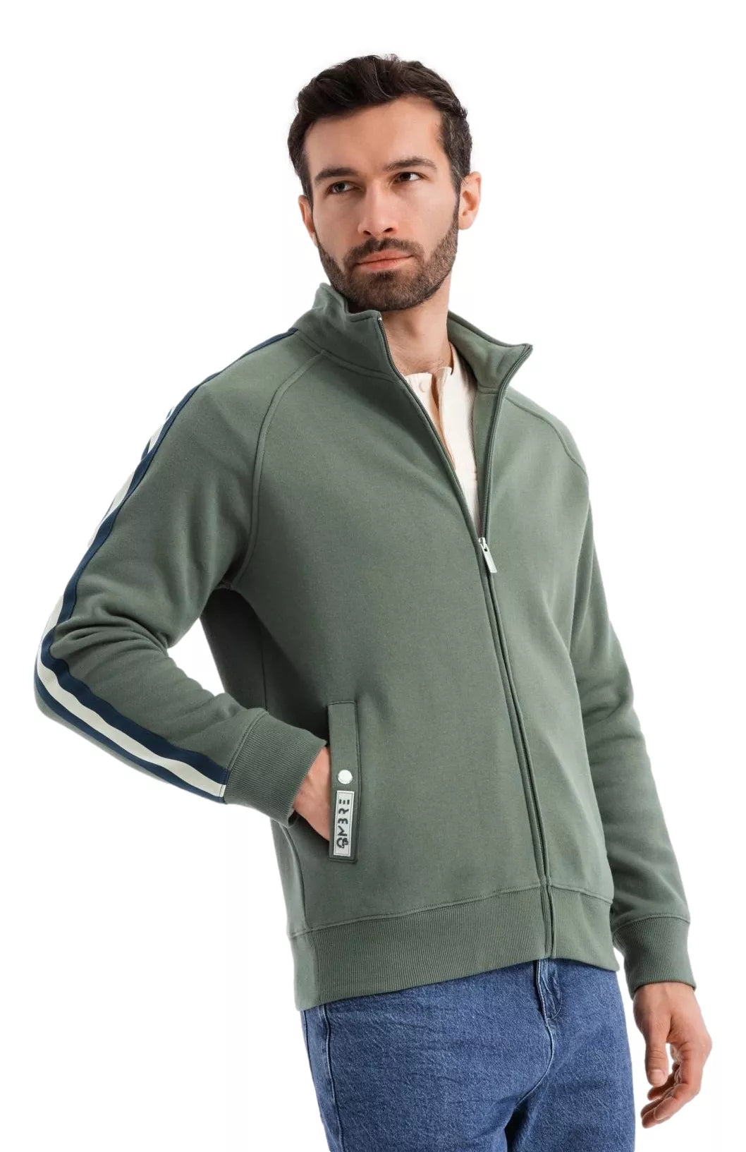 Men's khaki turtleneck sweater Olin