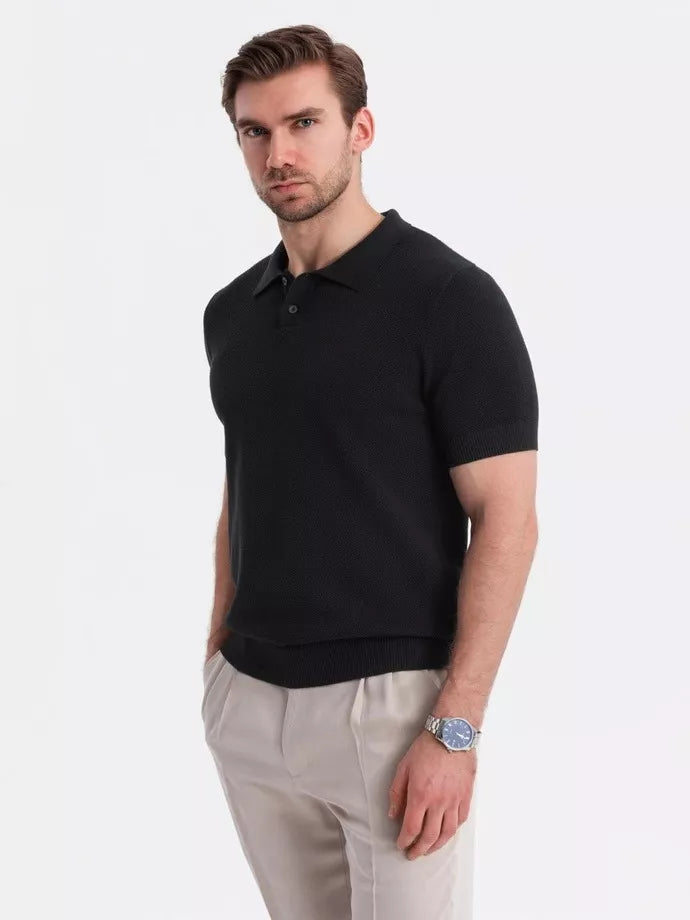 Men's black polo shirt Swing