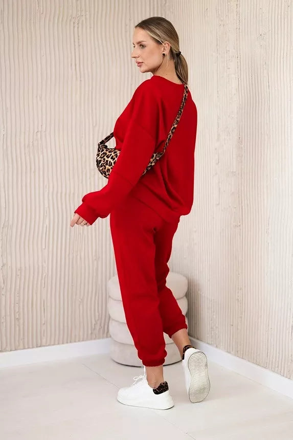 Women's red Vesta set.