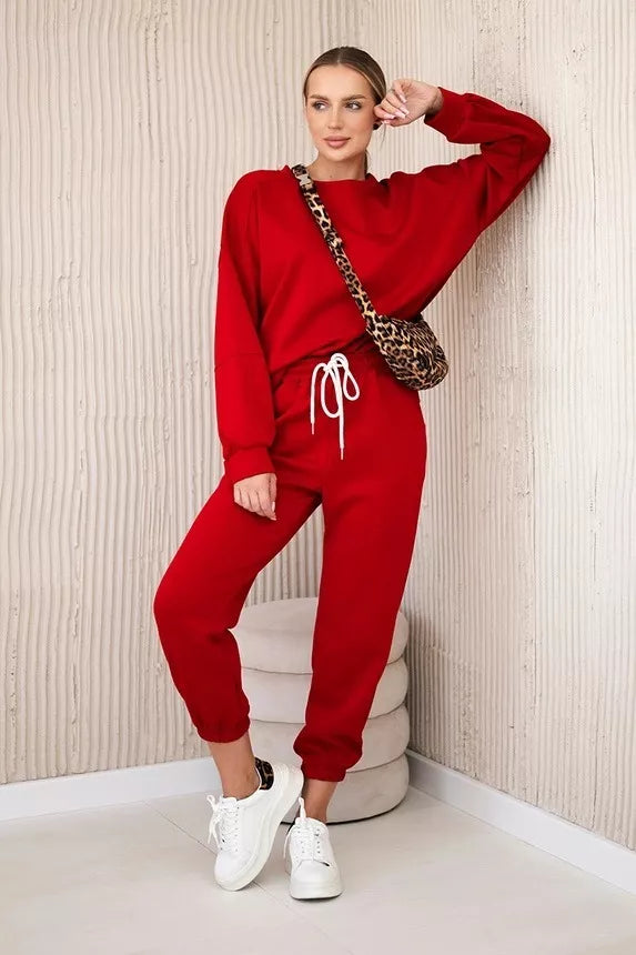 Women's red Vesta set.