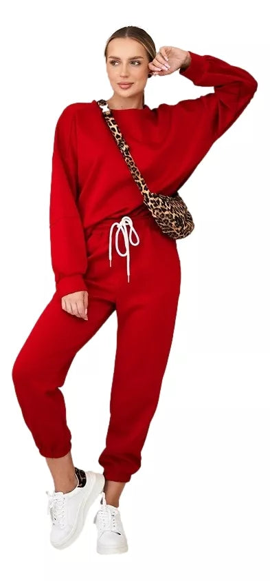 Women's red Vesta set.