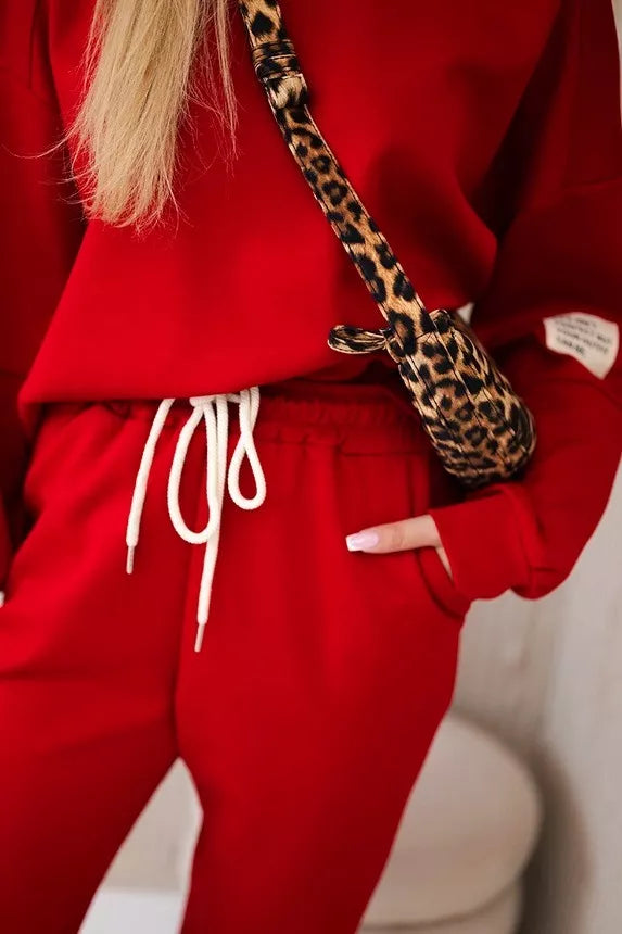 Women's red Vesta set.