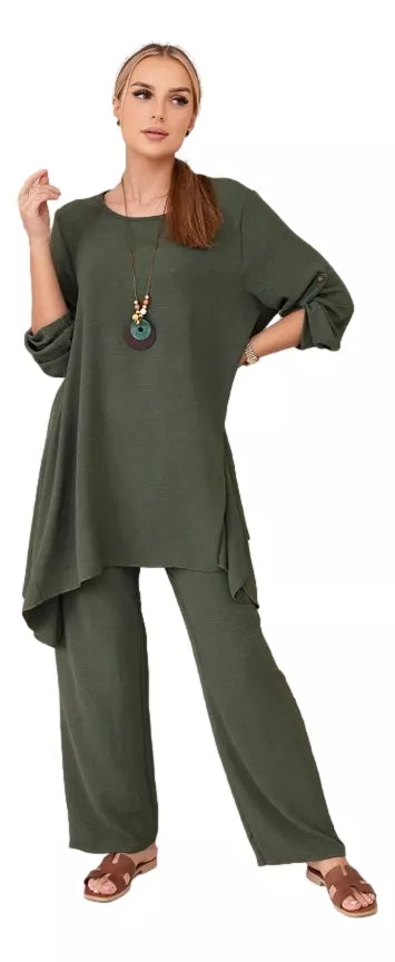 Women's khaki-colored suit Elis