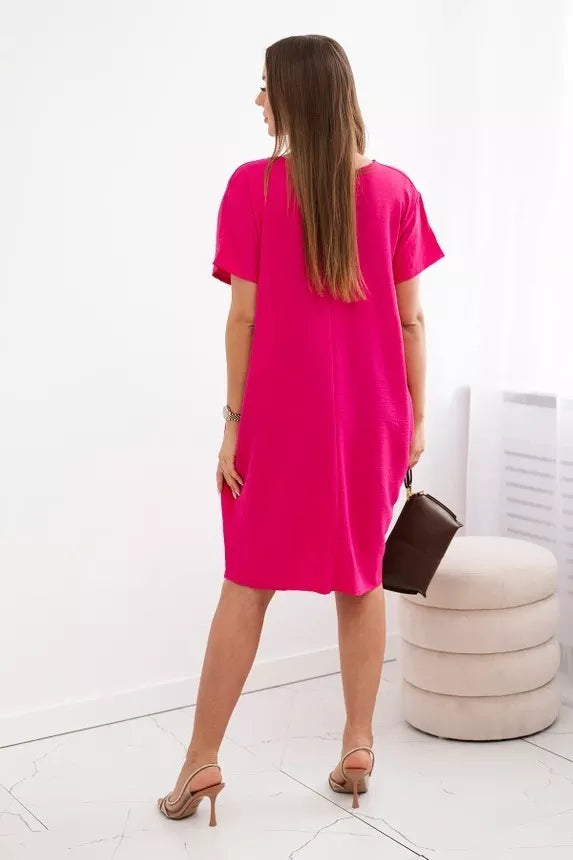 Pink dress with pockets and pendant Deli 