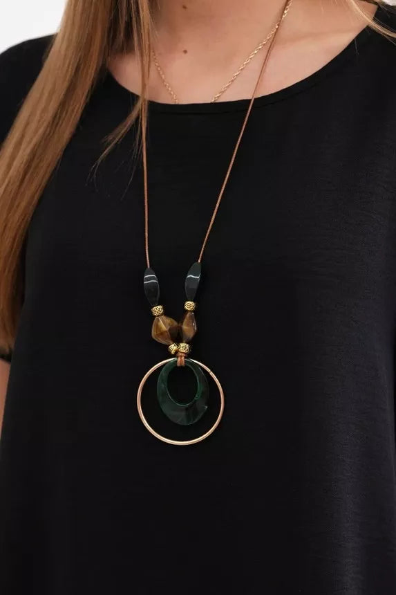 Black dress with pockets and pendant Deli 