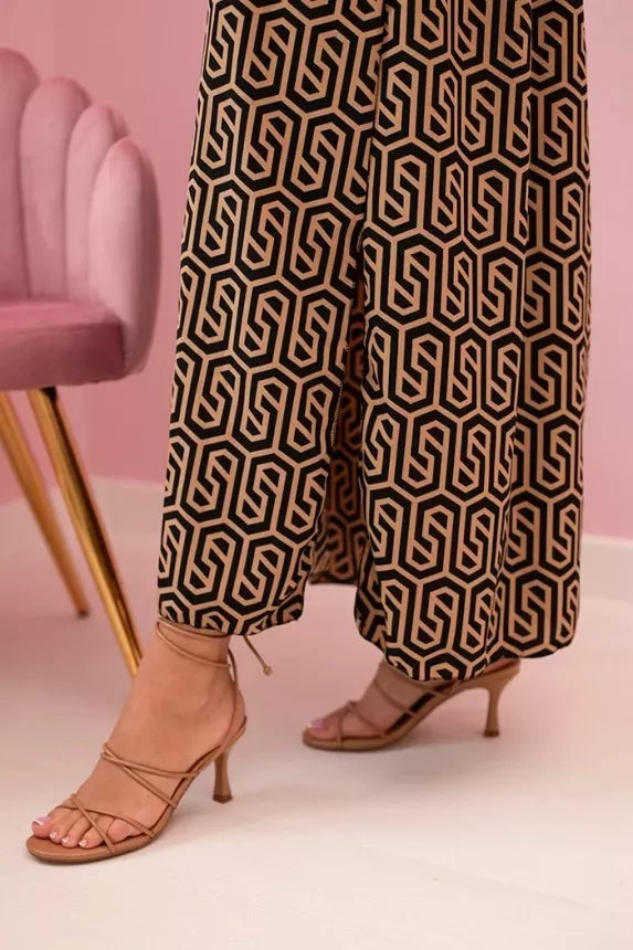 Women's brown dress with straps Zebra