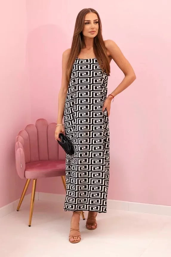 Women's black dress with straps Seed