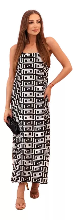 Women's black dress with straps Seed