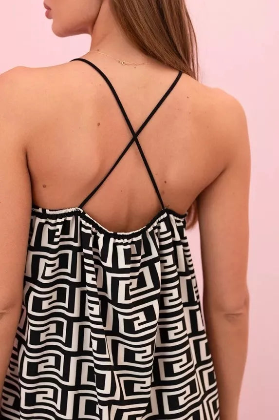 Women's black dress with straps Seed