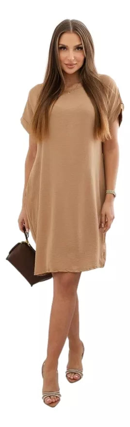 Light brown dress with pockets Safira 
