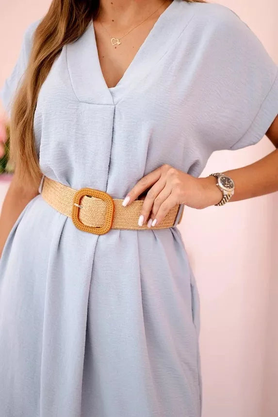Women's gray dress with belt Amber