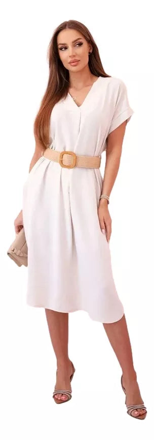 Women's brown dress with belt Amber