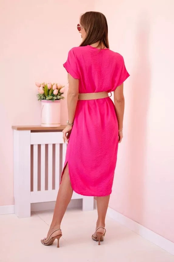 Women's pink dress with belt Amber 