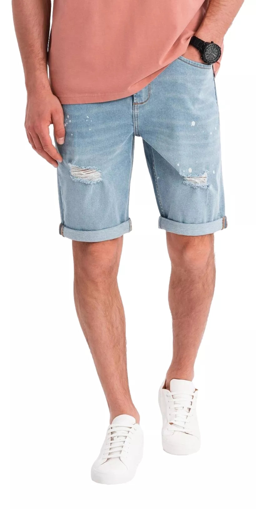 Men's light blue denim shorts Braco