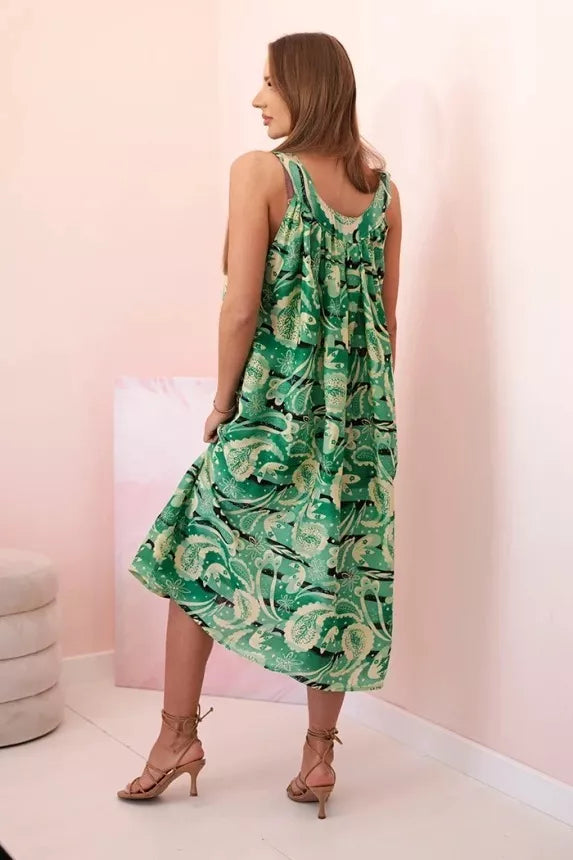 Women's green dress with straps Colby