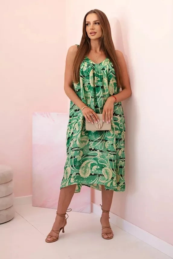 Women's green dress with straps Colby