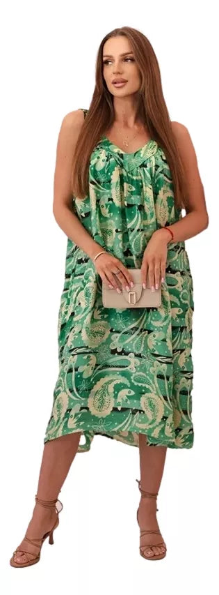 Women's green dress with straps Colby