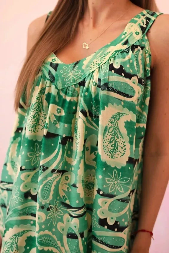 Women's green dress with straps Colby