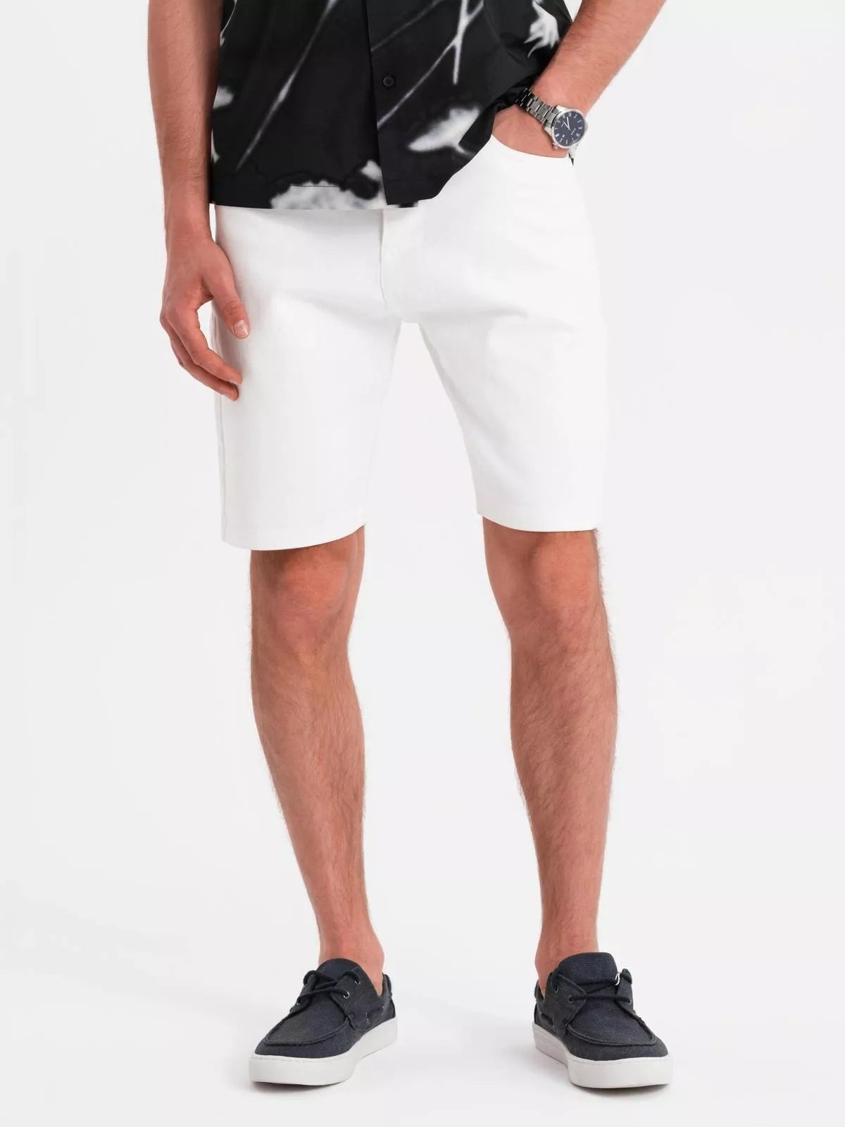 Men's white denim shorts Celtic