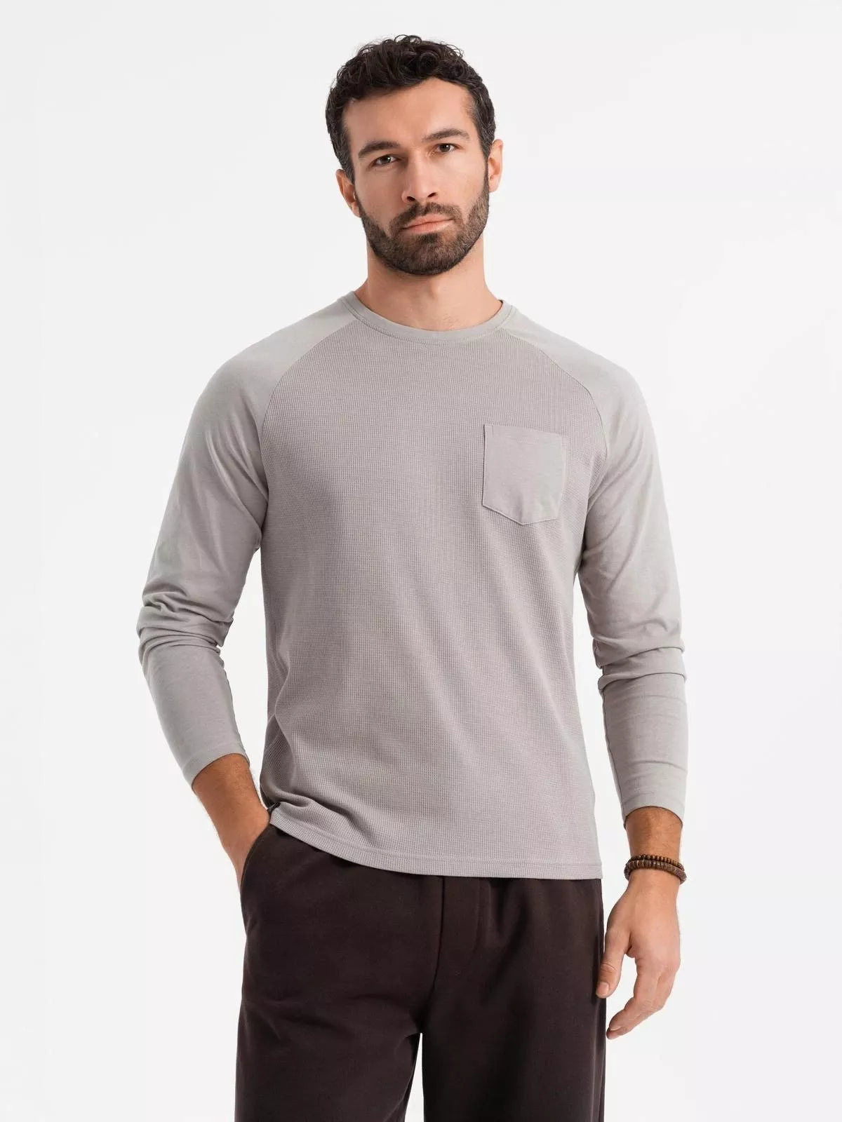 Men's gray long-sleeved T-shirt Doug