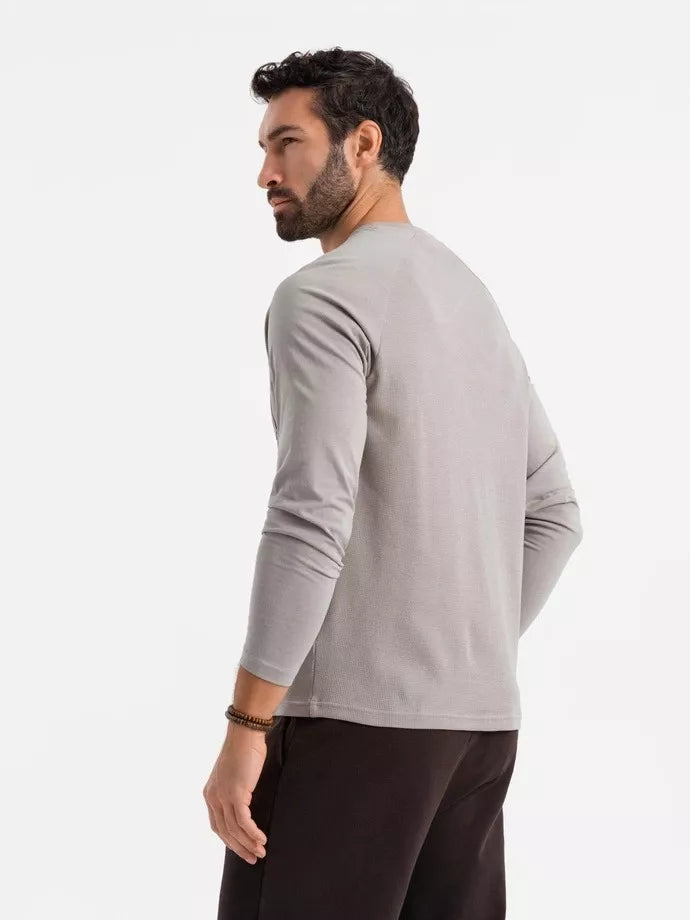 Men's gray long-sleeved T-shirt Doug