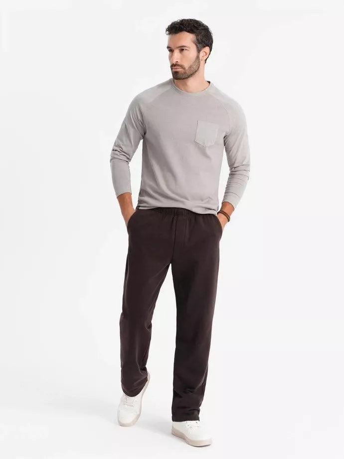 Men's gray long-sleeved T-shirt Doug